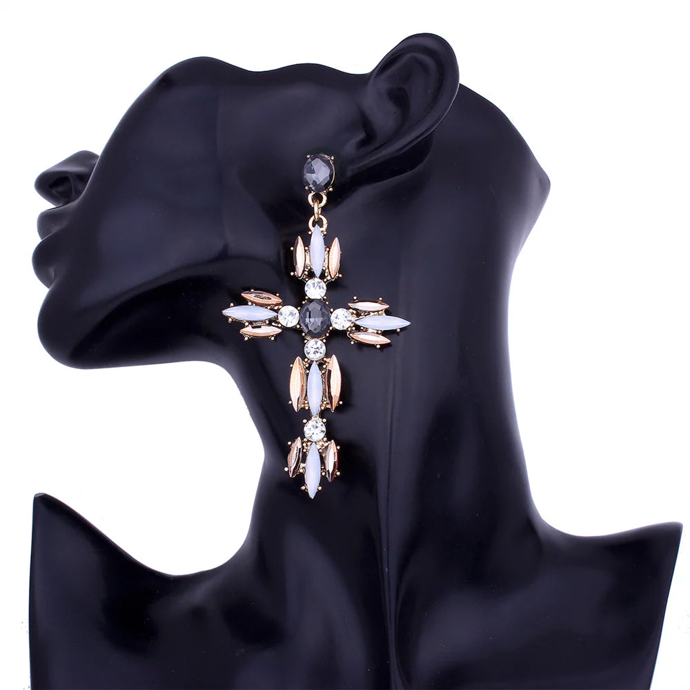 Shiny Cross Earrings