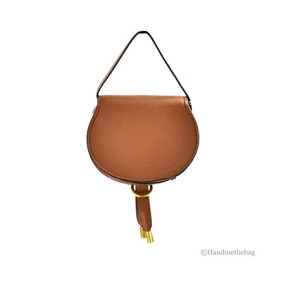 Chloe Nano Marcie Tan Calfskin Saddle Crossbody Bag