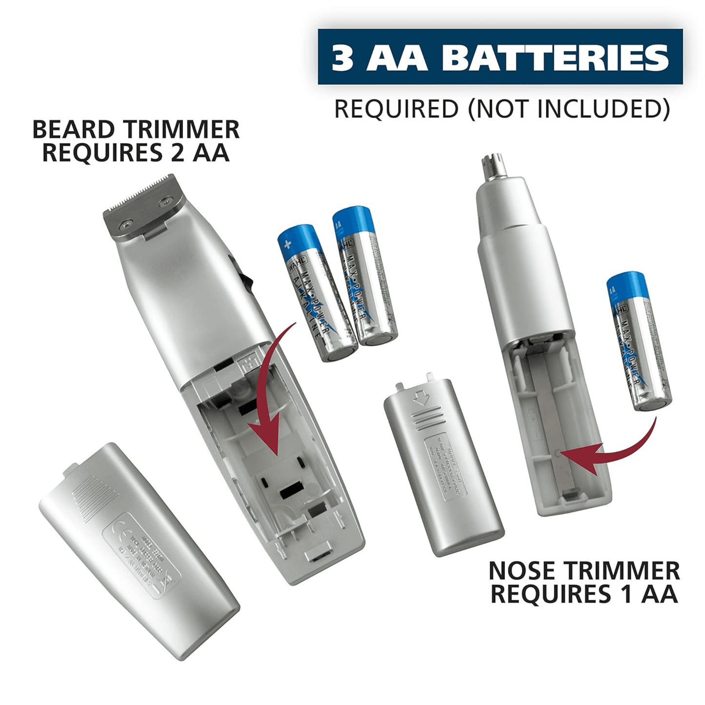 Wahl Battery Operated Beard and Nose-Hair Trimmer Mens Grooming