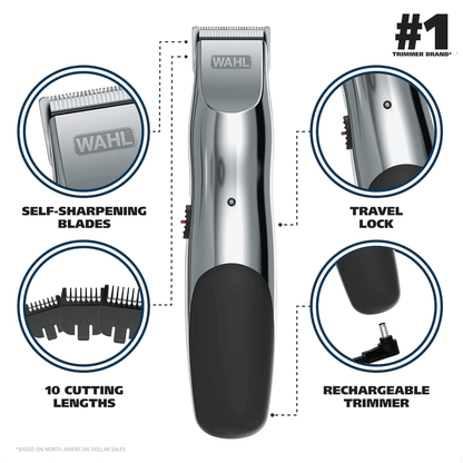 Wahl Rechargeable Beard Trimmer with Self-Sharpening Blades