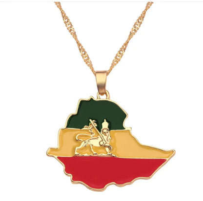 Necklace of geographical maps of the world