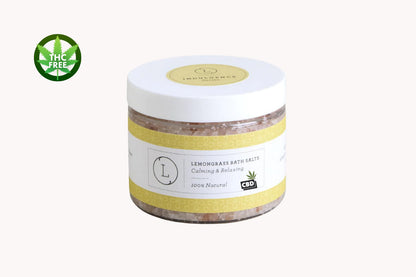 Grapefruit Natural Bath Salt Soak with CBD. Made with Dead sea, Epsom and Himalayan salts (THC free)