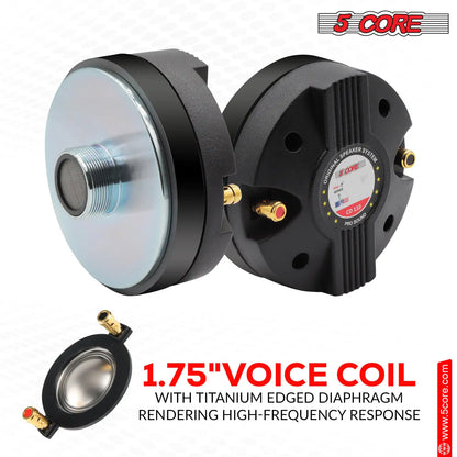 5 Core Compression Driver 3.5 Inch Tweeter Horn Throat 220W Peak Loud 8 Ohm Titanium Diaphragm