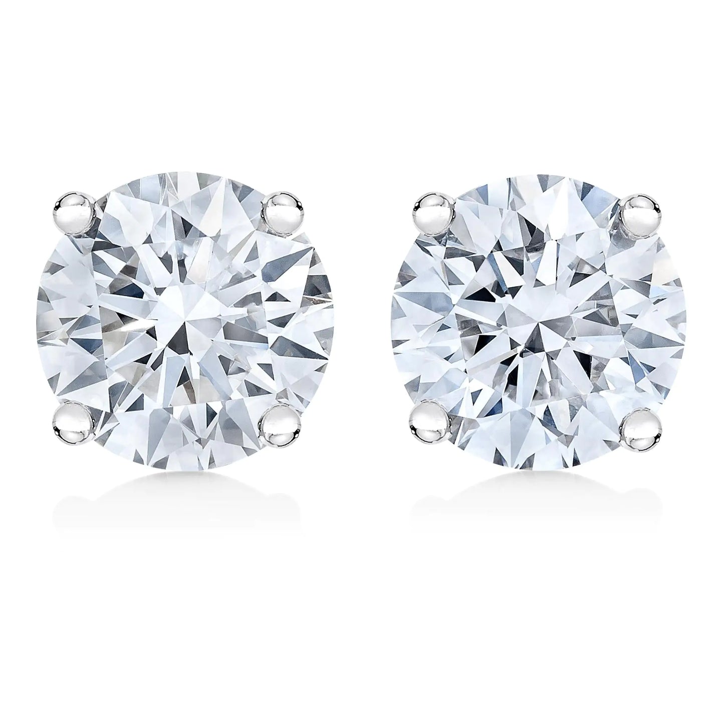 AGS Certified 14K White Gold Diamond Stud Earrings, 1.0 Cttw, 4-Prong Set, H-I Color, SI2-I1 Clarity.