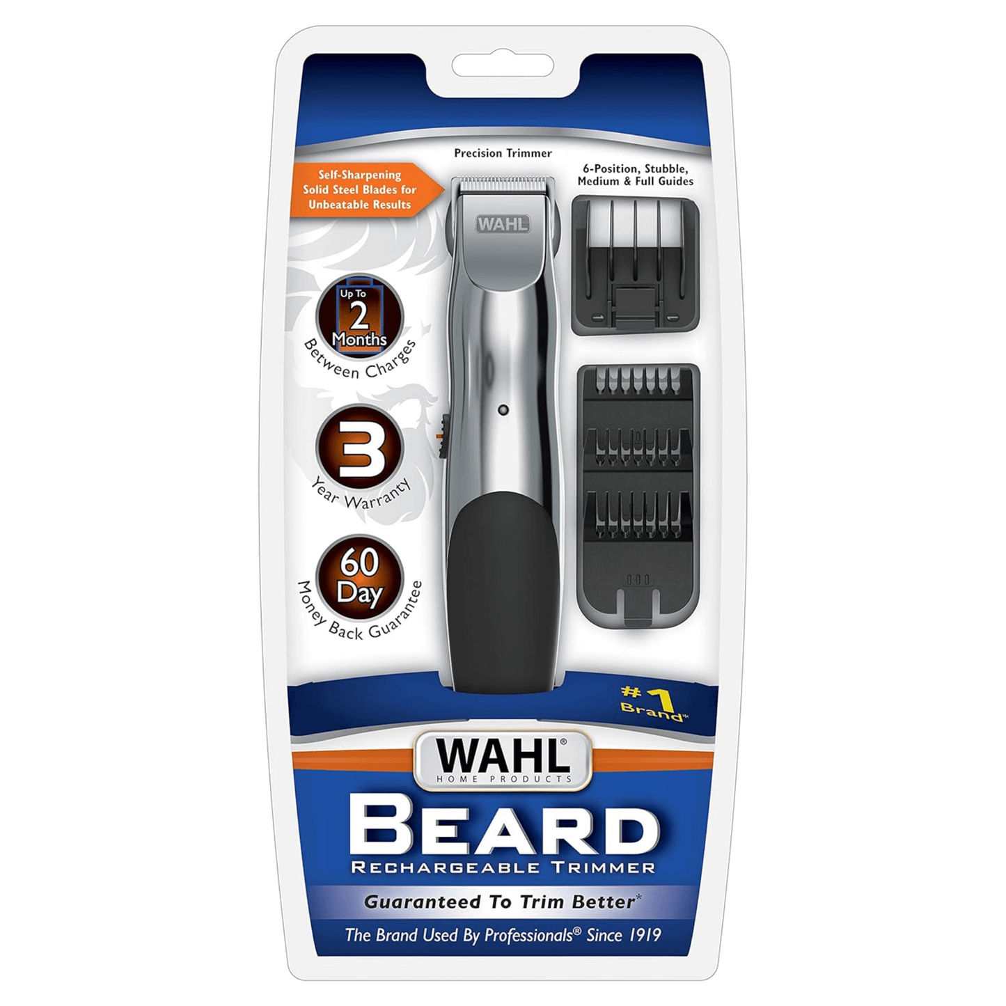 Wahl Rechargeable Beard Trimmer with Self-Sharpening Blades