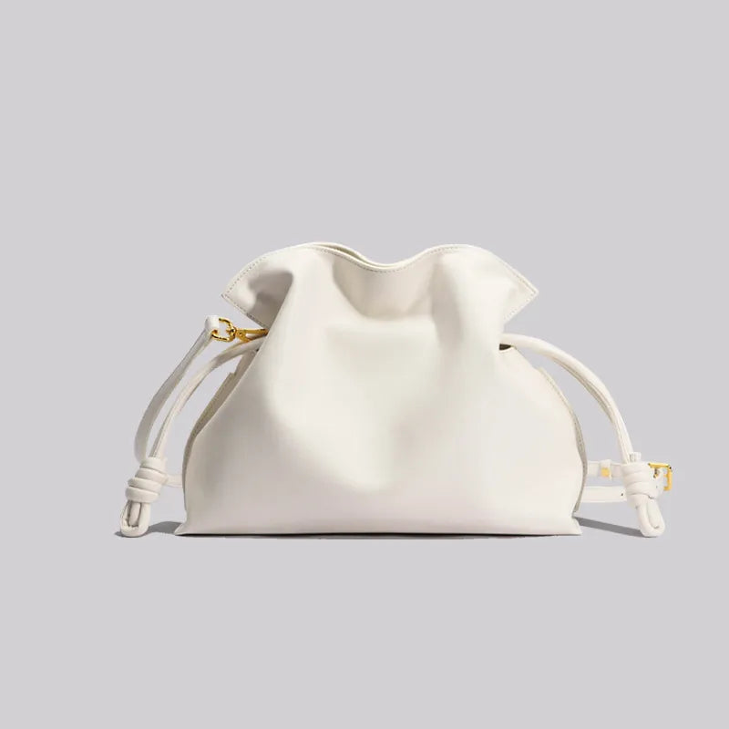 Women Fashion Pleated Cowhide Bag