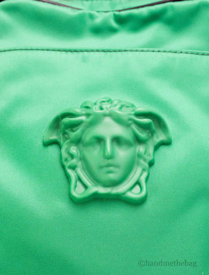 Versace Small Bright Green Nylon Matte Medusa Crossbody Bag