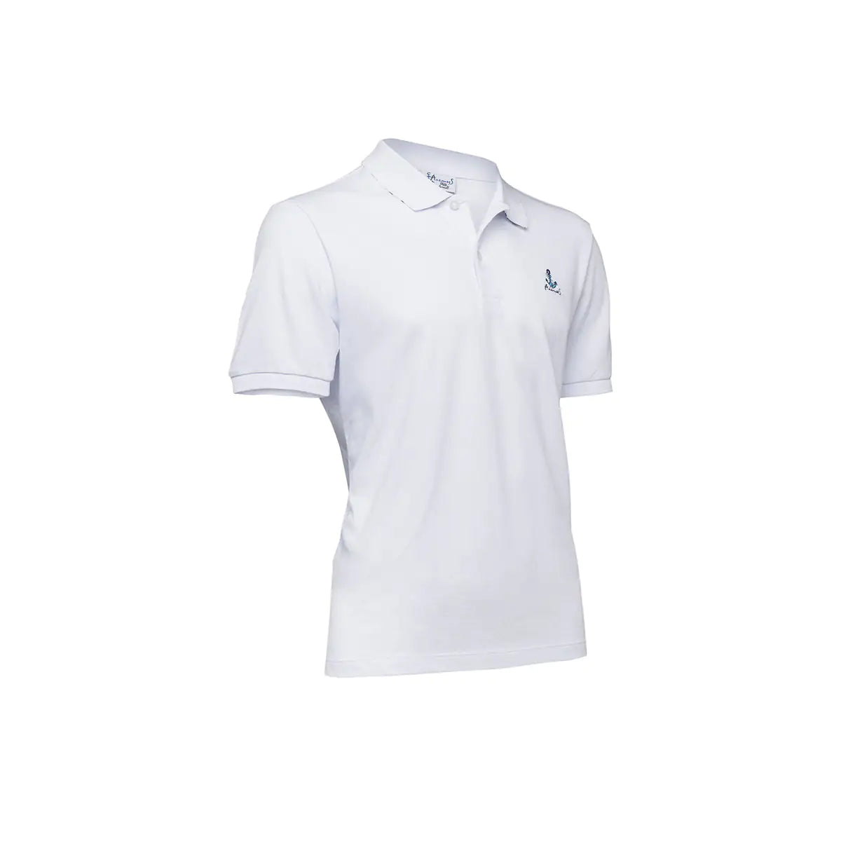 Anemoss Anchor Men's Polo Collar T-Shirt, Whit