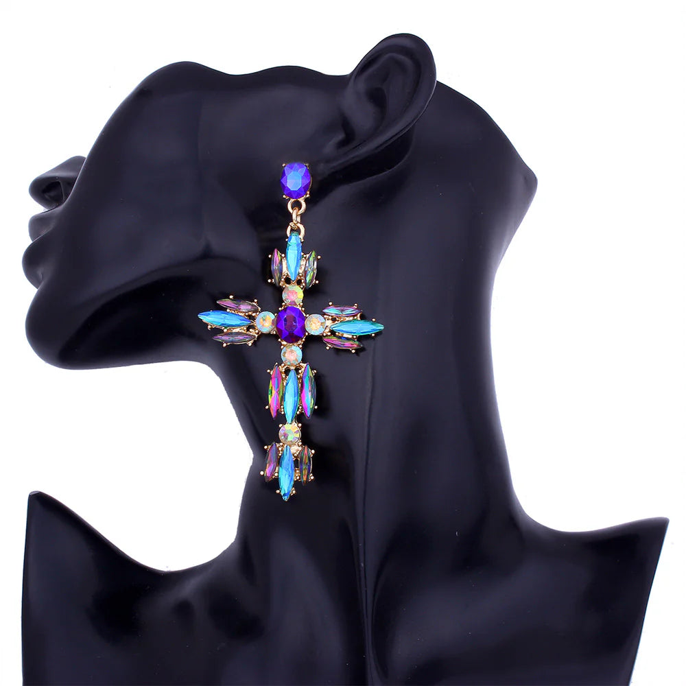 Shiny Cross Earrings