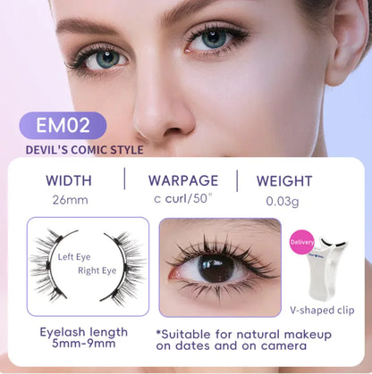 Natural Magnetic Suction False Eyelashes - Super Soft Mink Hair