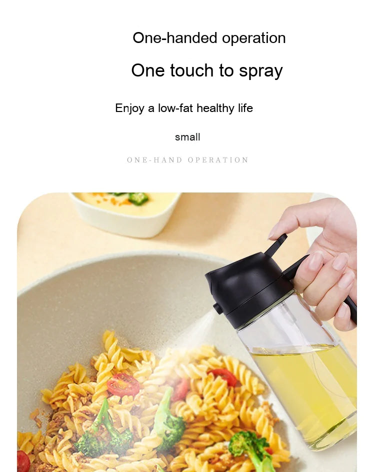 2 in 1 Olive Oil Dispenser Bottle for Kitchen, Oil Sprayer for Cooking