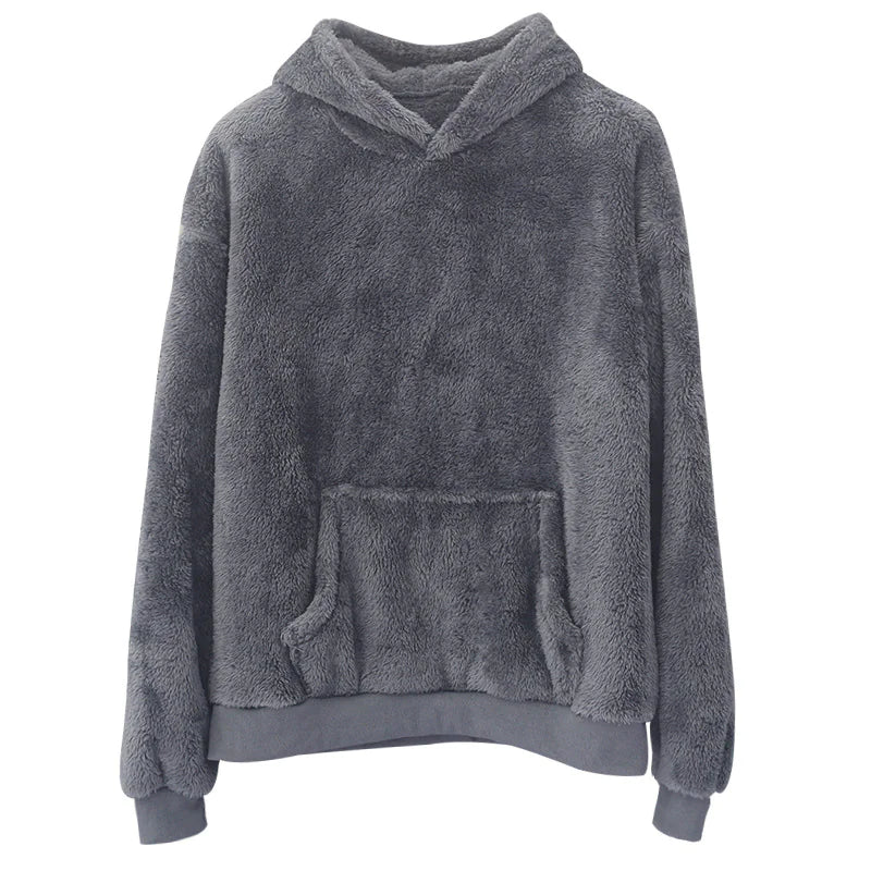 Velvet Hooded Sweater Men's Plush Sweatshirt