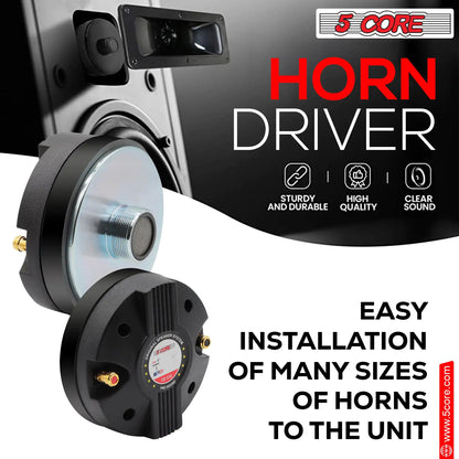 5 Core Compression Driver 3.5 Inch Tweeter Horn Throat 220W Peak Loud 8 Ohm Titanium Diaphragm