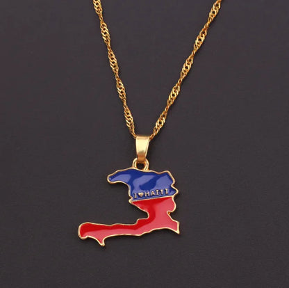 Necklace of geographical maps of the world