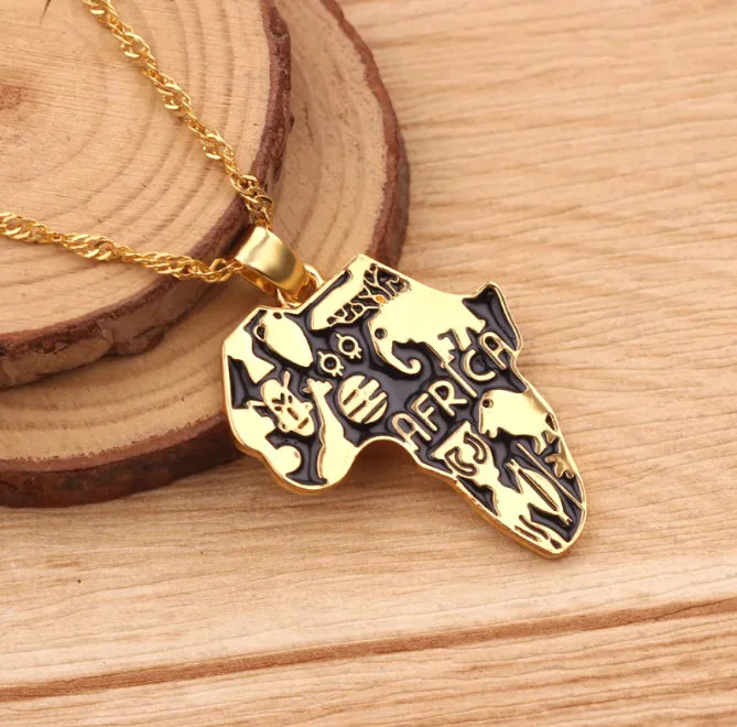 Necklace of geographical maps of the world