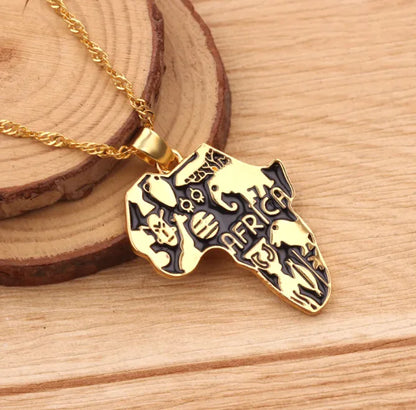 Necklace of geographical maps of the world