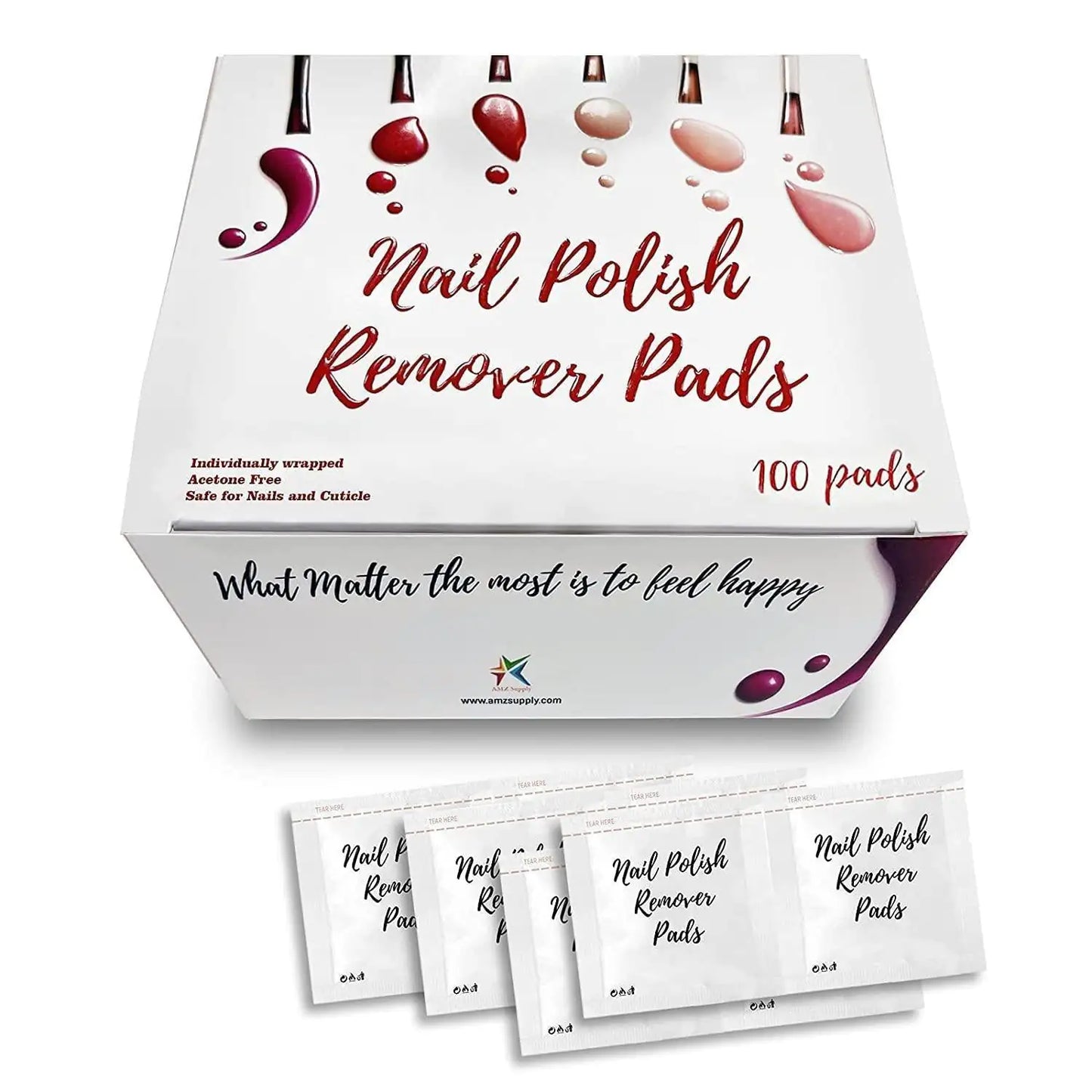 Nail Polish Remover Pads Pack of 100 Nail Polish Remover Wipes 2 ply Non Acetone