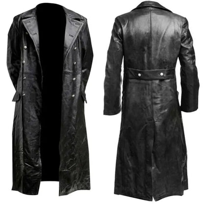 Black Leather Trench Coat