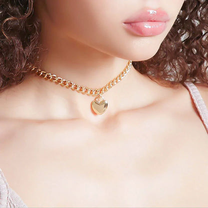 Gold Heart Lock Necklace