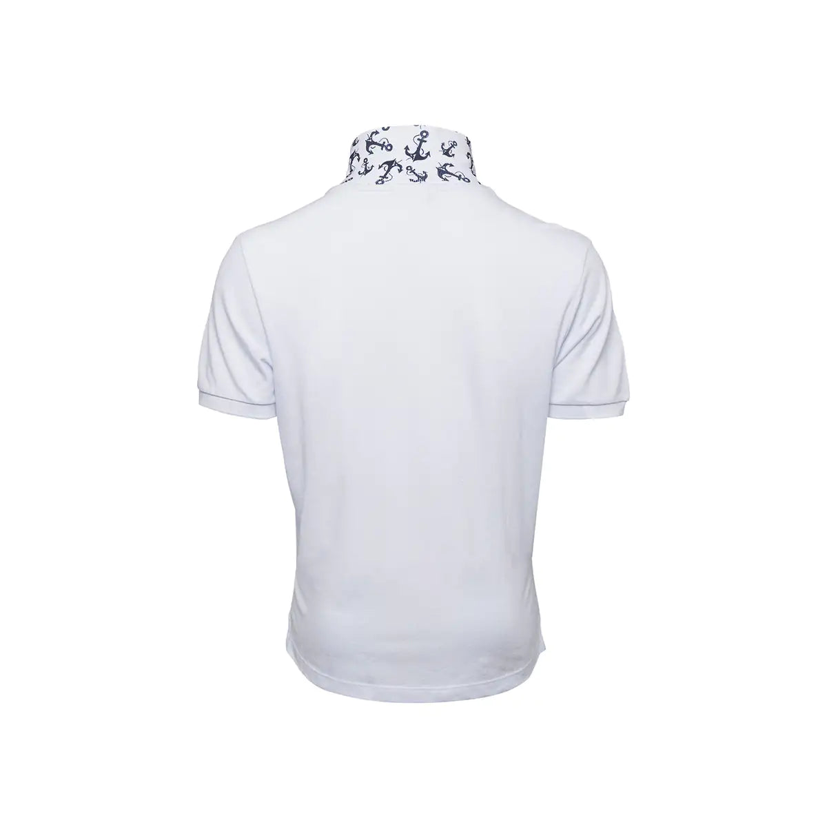 Anemoss Anchor Men's Polo Collar T-Shirt, Whit