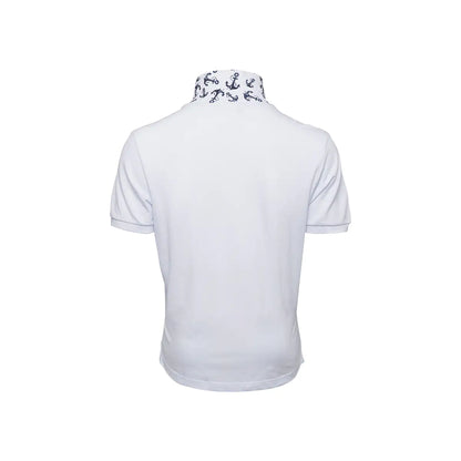 Anemoss Anchor Men's Polo Collar T-Shirt, Whit