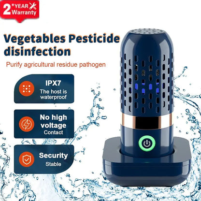 REUP Food Purifier with OH- purification technology for vegetable pesticide disinfection and pathogen removal, featuring IPX7 waterproof design.