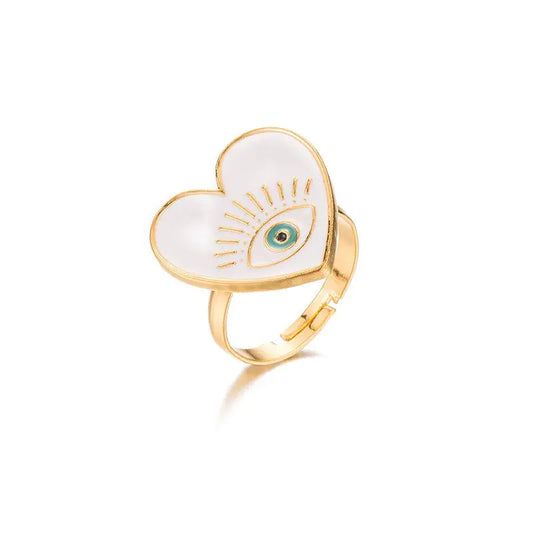 White Heart Ring