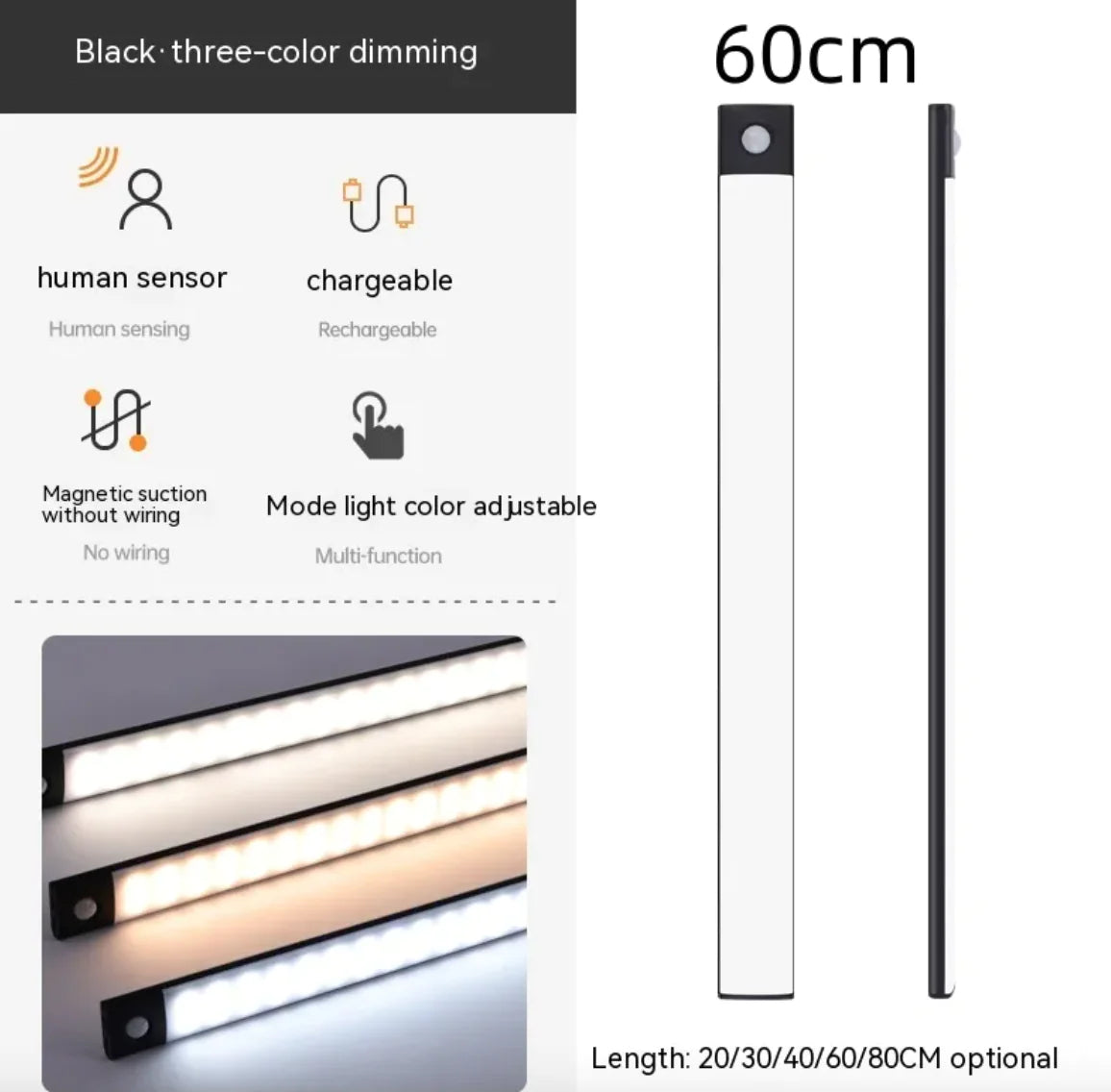 Smart Infrared Sensor Wireless Magnetic Cabinet Light