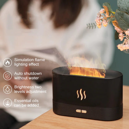 USB Flame Essential Oil Diffuser 180ML Ultrasonic Aroma Humidifier