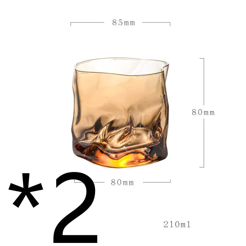 Unique Irregular-Shaped Whiskey Glass