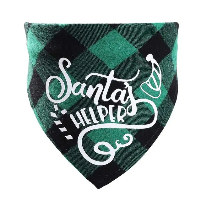 Pet Christmas Plaid Bandanas