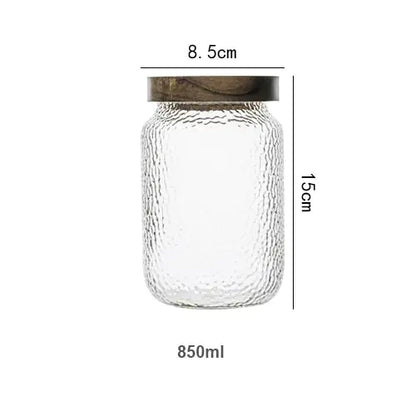 Glass Airtight Canister with Wood Lid