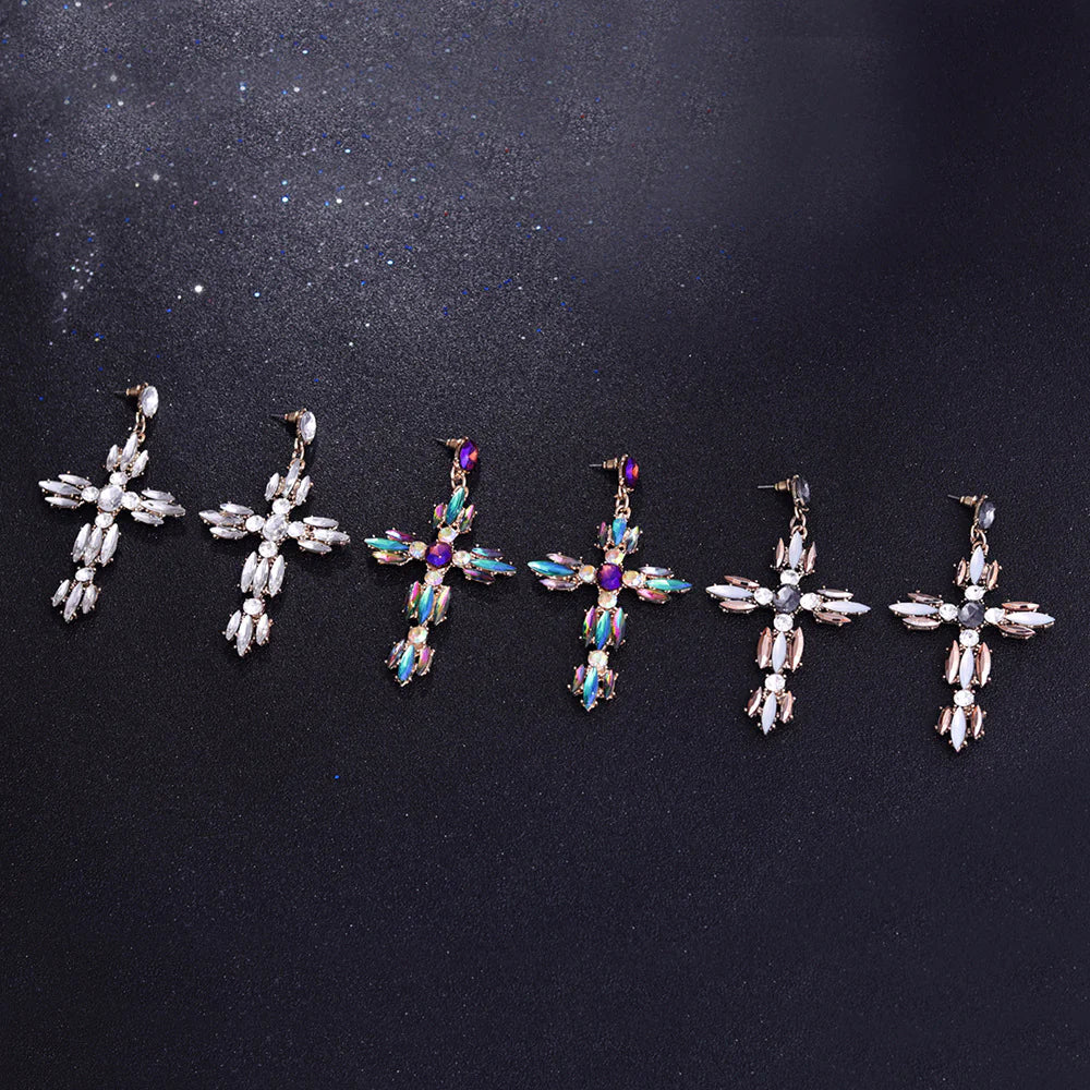 Shiny Cross Earrings