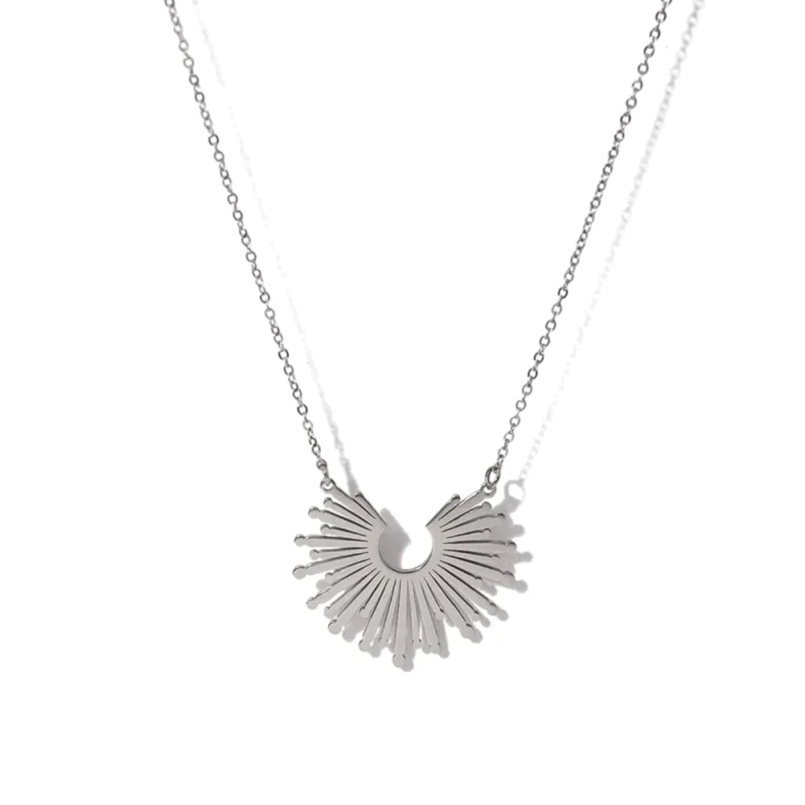 18K Gold-Plated Titanium Steel Sunflower Necklace for Women