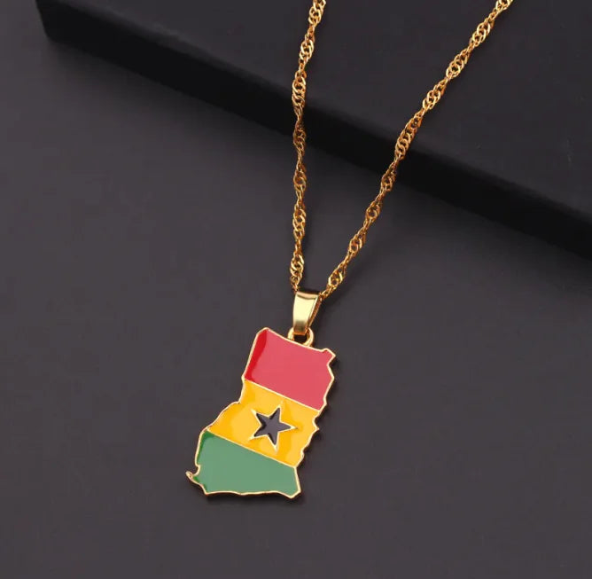 Necklace of geographical maps of the world