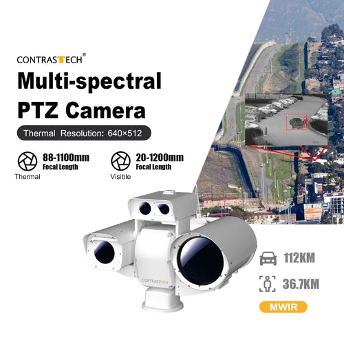 4MP Multi-Spectrum MWIR 3.7~4.8μm Long Range Thermal PTZ Camera for