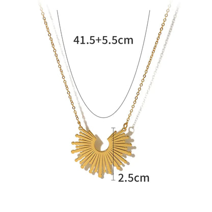 18K Gold-Plated Titanium Steel Sunflower Necklace for Women