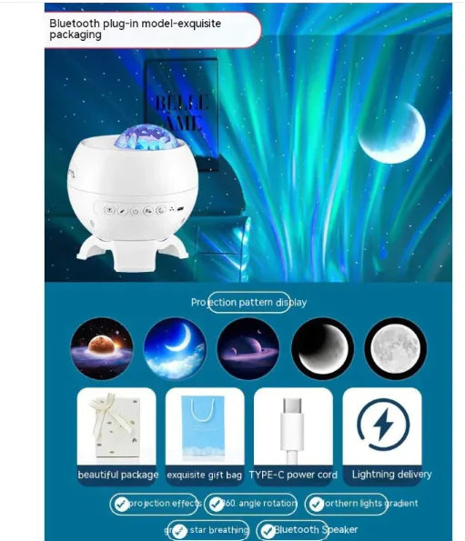 Northern Lights Starry Sky Projector Small Night Lamp Bedroom Atmosphere