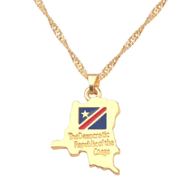 Necklace of geographical maps of the world