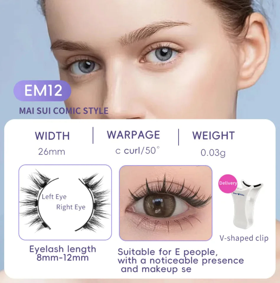 Natural Magnetic Suction False Eyelashes - Super Soft Mink Hair