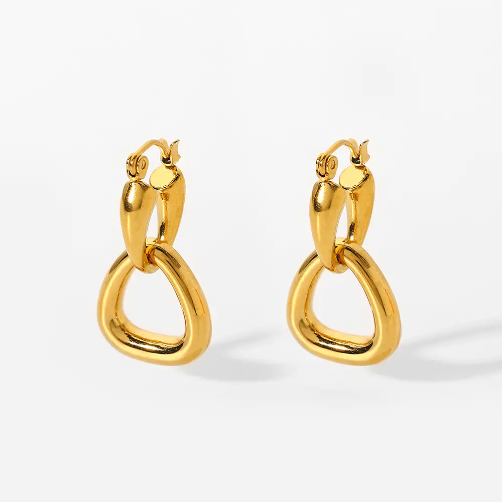 Gold Hoop Drop Earrings