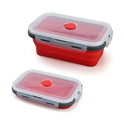 4pcs/set Silicone Rectangle Lunch Box Collapsible Bento Box Folding Food Container Bowl 300/500/800/1200ml for Dinnerware