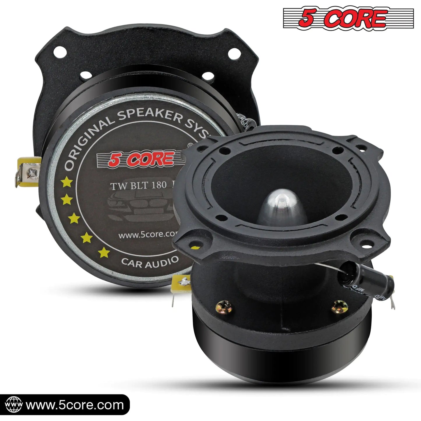 5Core Tweeters Speakers Car Audio Pair 600W Peak 3.5 Inch Super Bullet Tuiters Para Sonido Para Carro