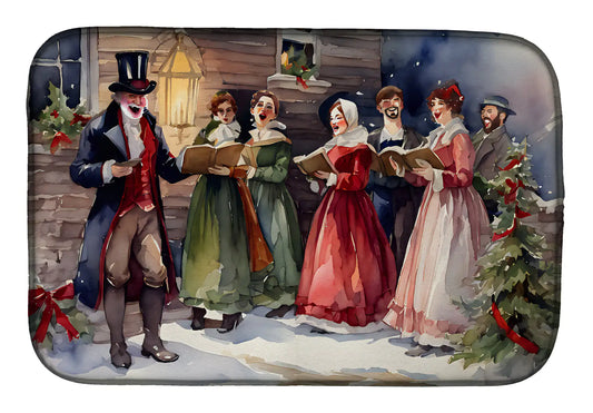 Christmas Carolers Dish Drying Mat