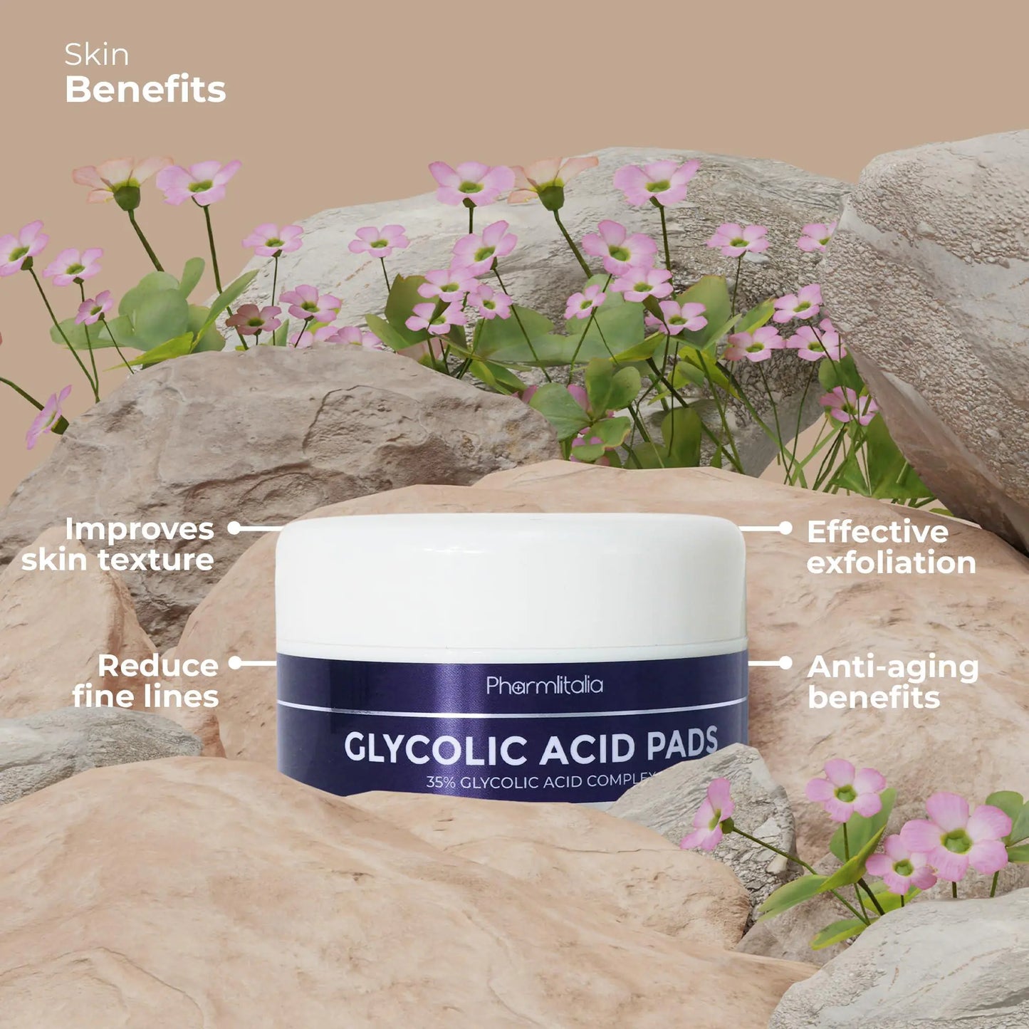 Glycolic Acid Pads 35% Anti Aging Treatment for Clearer Smoother Skin Acid Peel