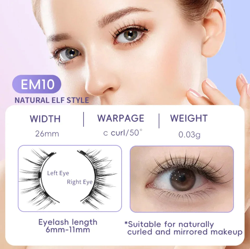 Natural Magnetic Suction False Eyelashes - Super Soft Mink Hair