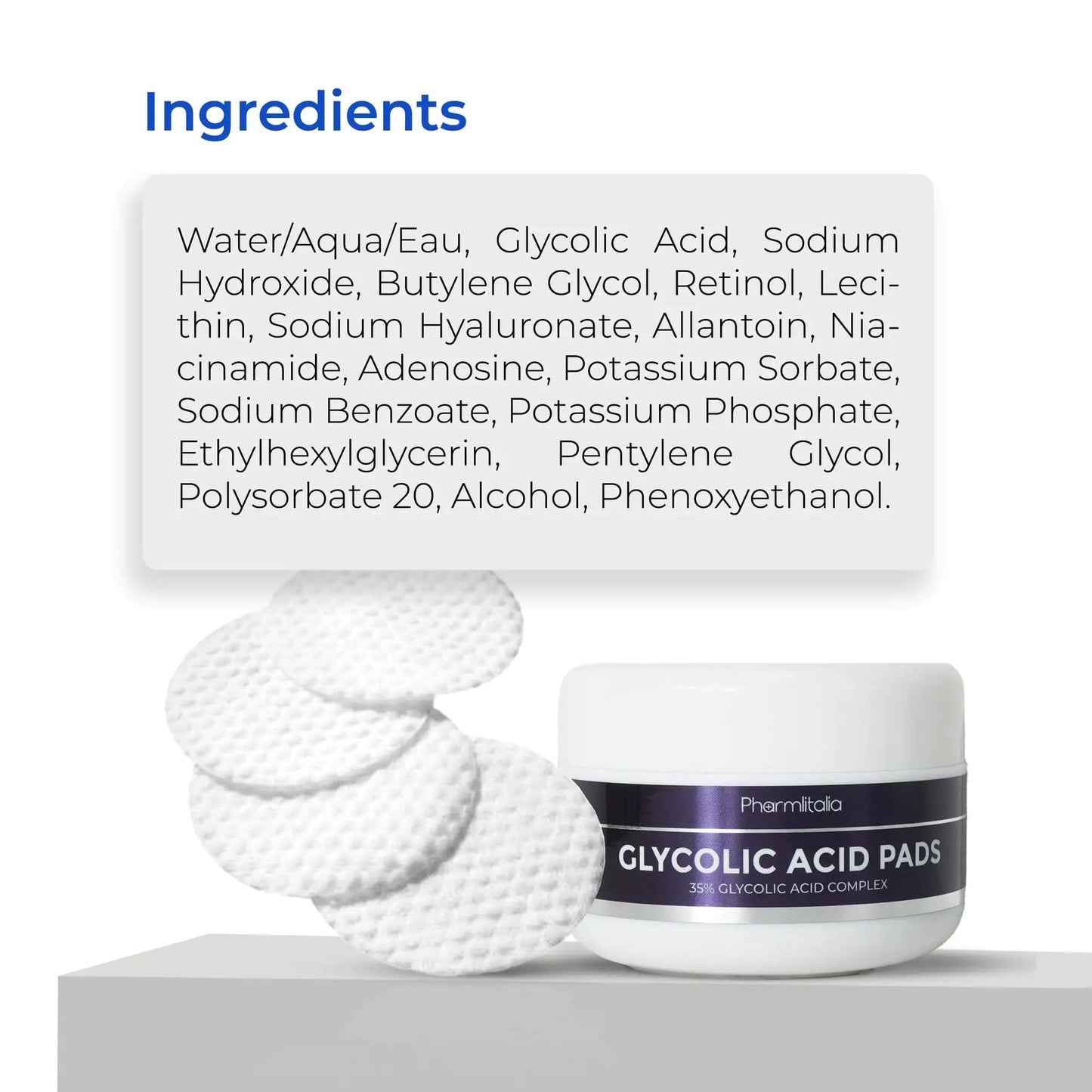 Glycolic Acid Pads 35% Anti Aging Treatment for Clearer Smoother Skin Acid Peel