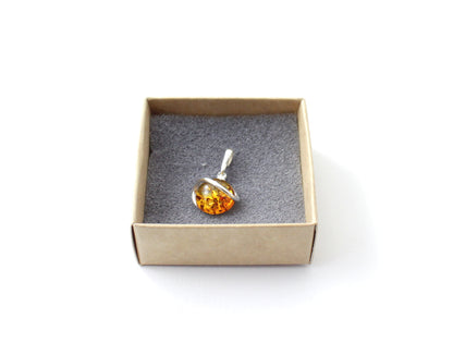 Baltic Amber and Sterling Silver Pendant for Necklace