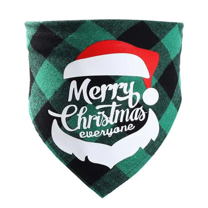 Pet Christmas Plaid Bandanas