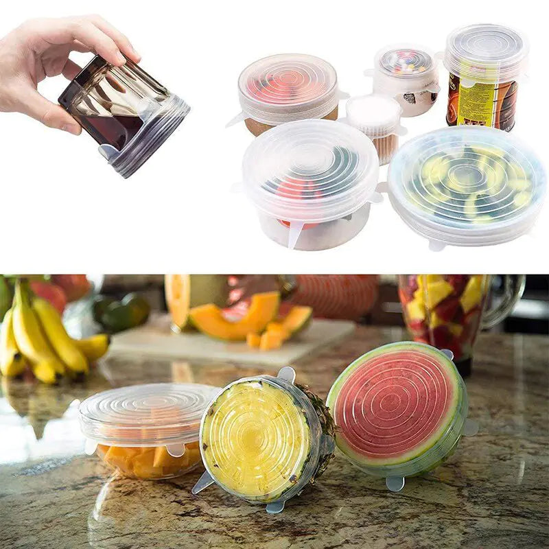 Silicone Stretch Lids Reusable Airtight Food Wrap Covers